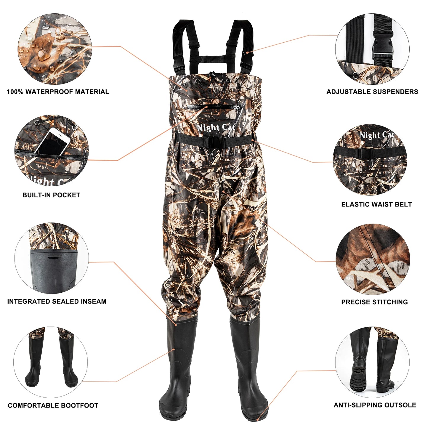 Men's Chest Waders with Boots