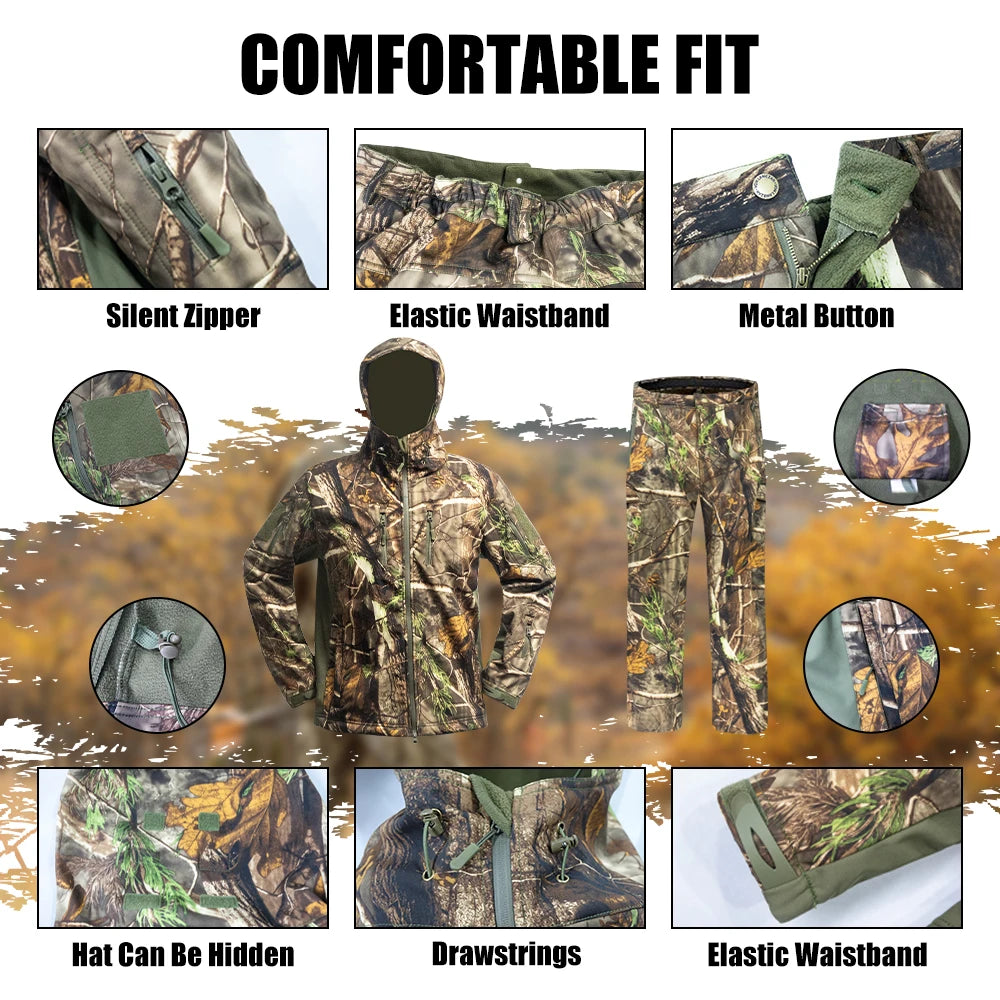 Fleece Lining Camouflage Hunting Clothes