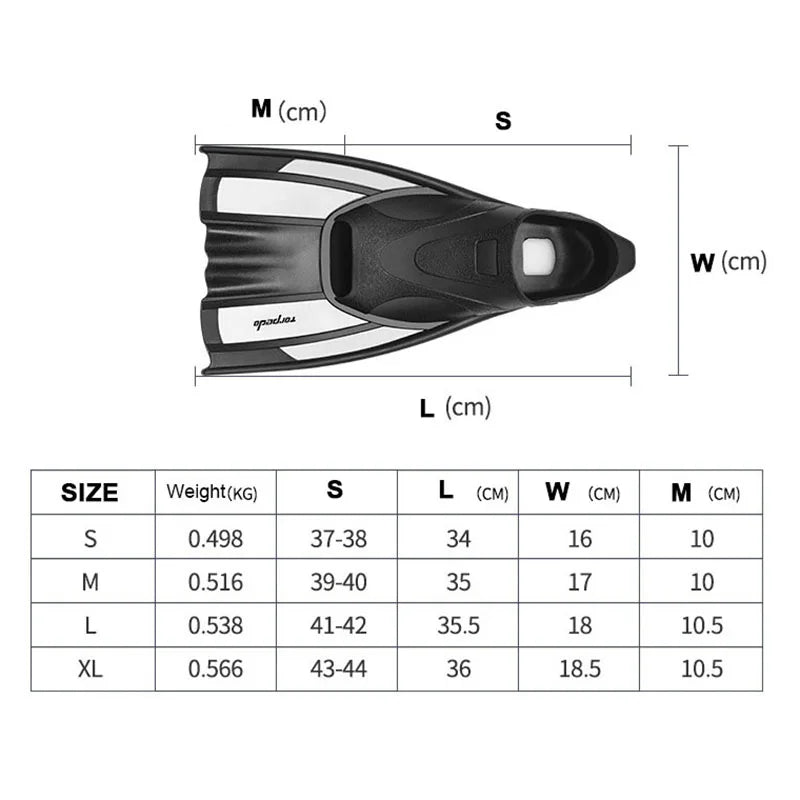 Rubber Swimming and Diving Fins