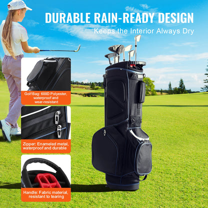 Golf Cart Bag with 14 Way Organizer Divider
