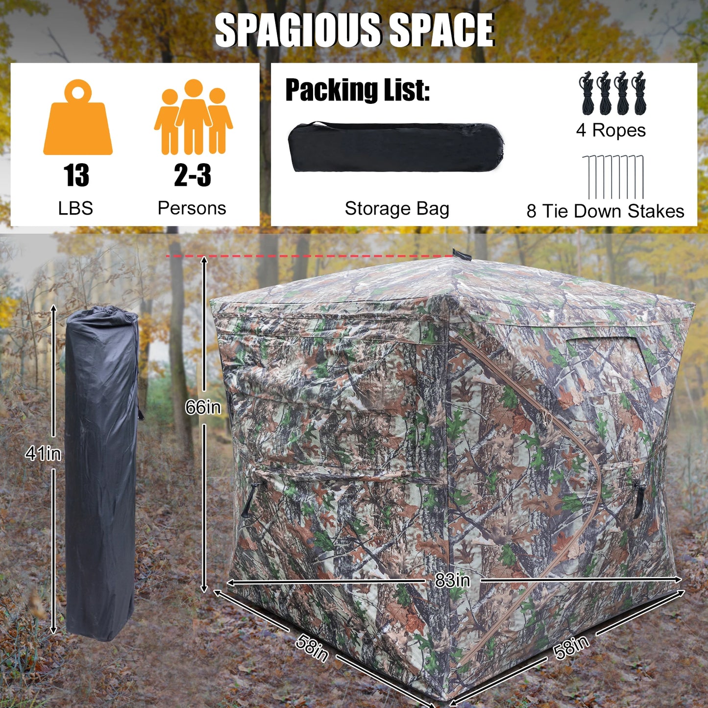 Pop up Ground Blind with Carrying Bag