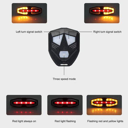 Rechargeable Tail Light with Turn Signals