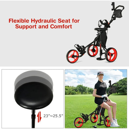 Foldable 3 Wheel Golf Caddy Cart