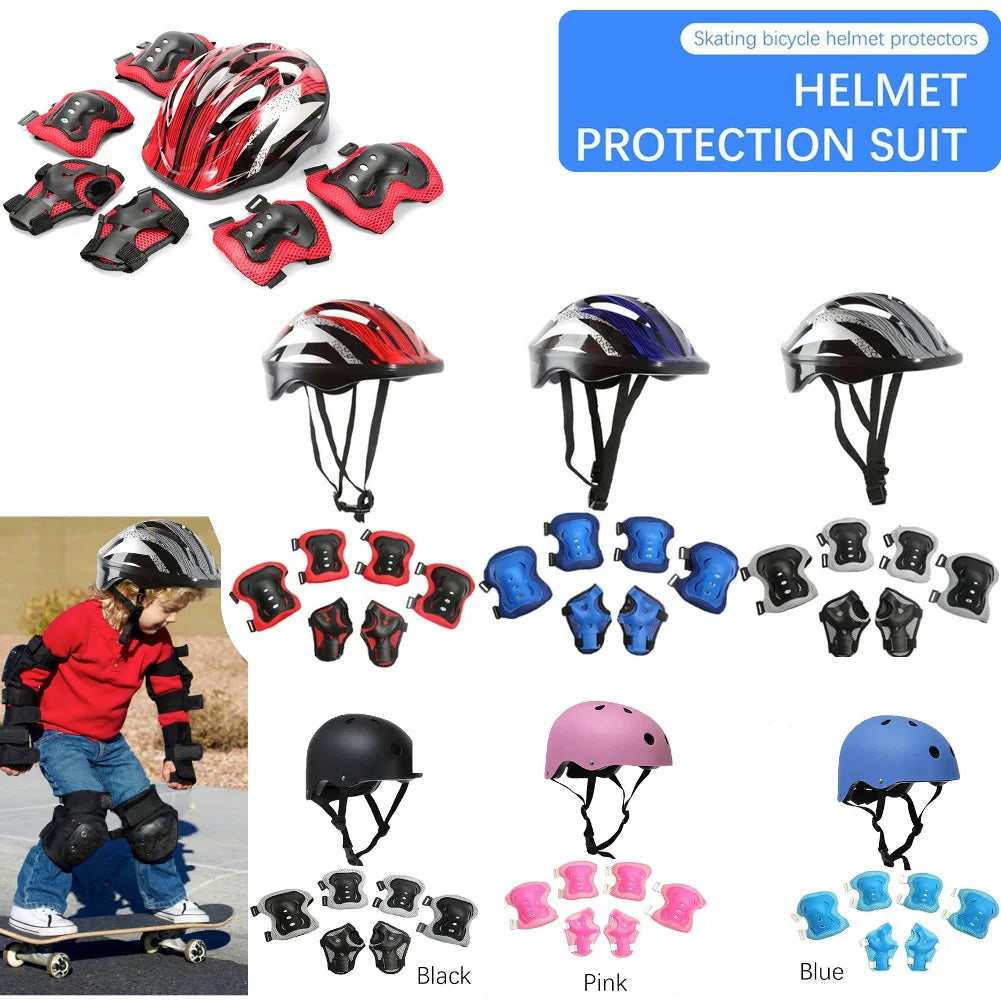 Kids Helmet with Pads Set