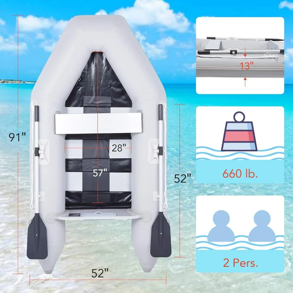 2 Person Inflatable Raft with Oars