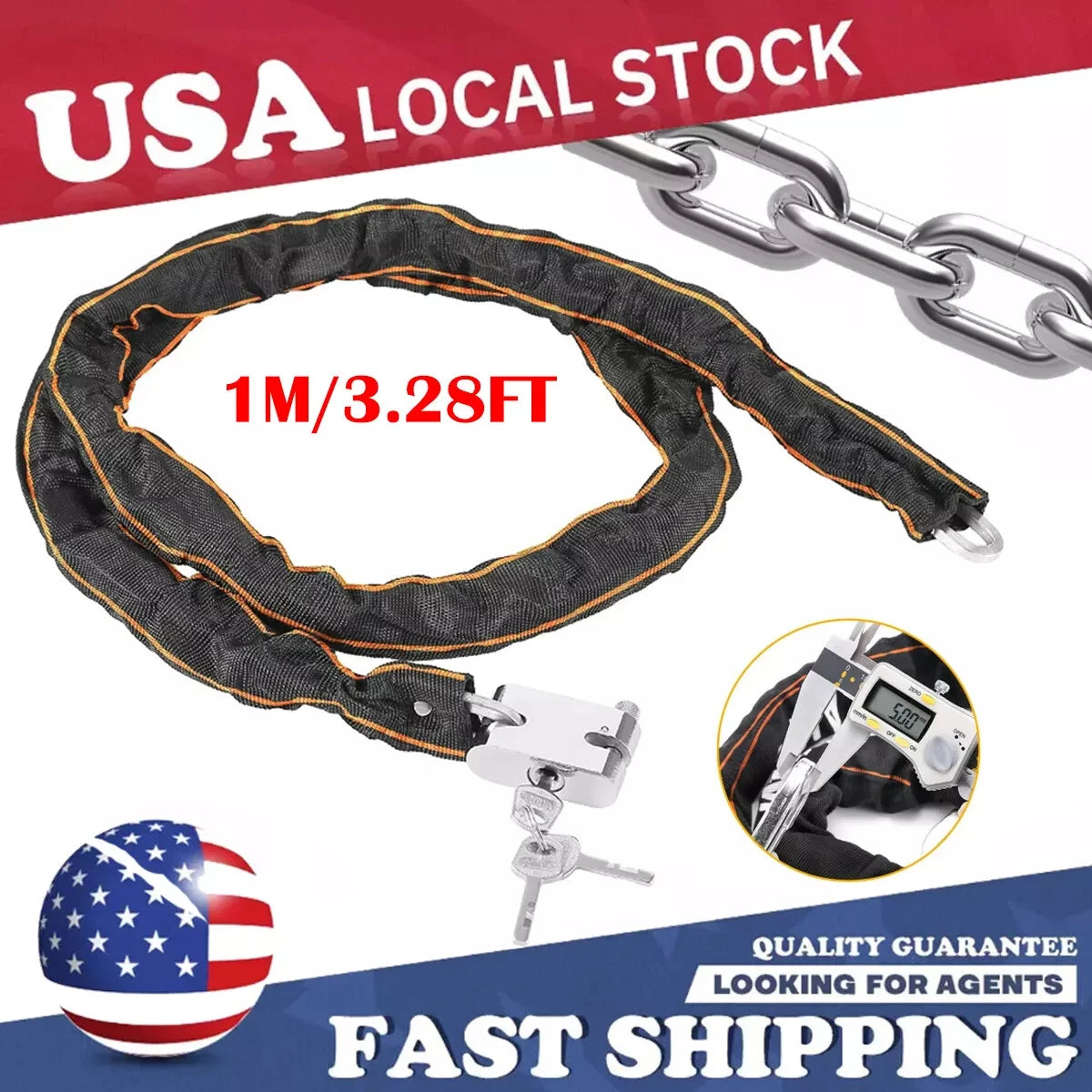 Bicycle Anti-theft Chain Padlock