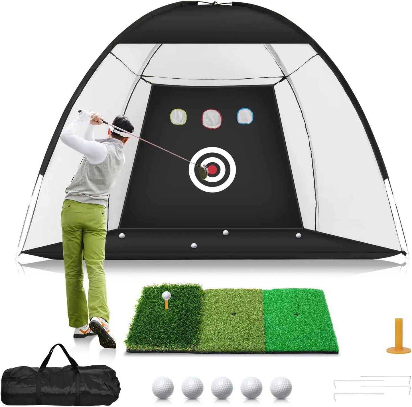 Practice Cage with Golf Mat