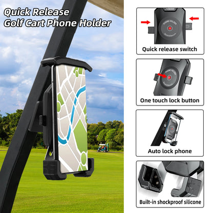 Magnetic Phone Holder Mount Compatible with EZGO/Club Car/Yamaha, Compatible with iPhone/Galaxy/Google Pixel