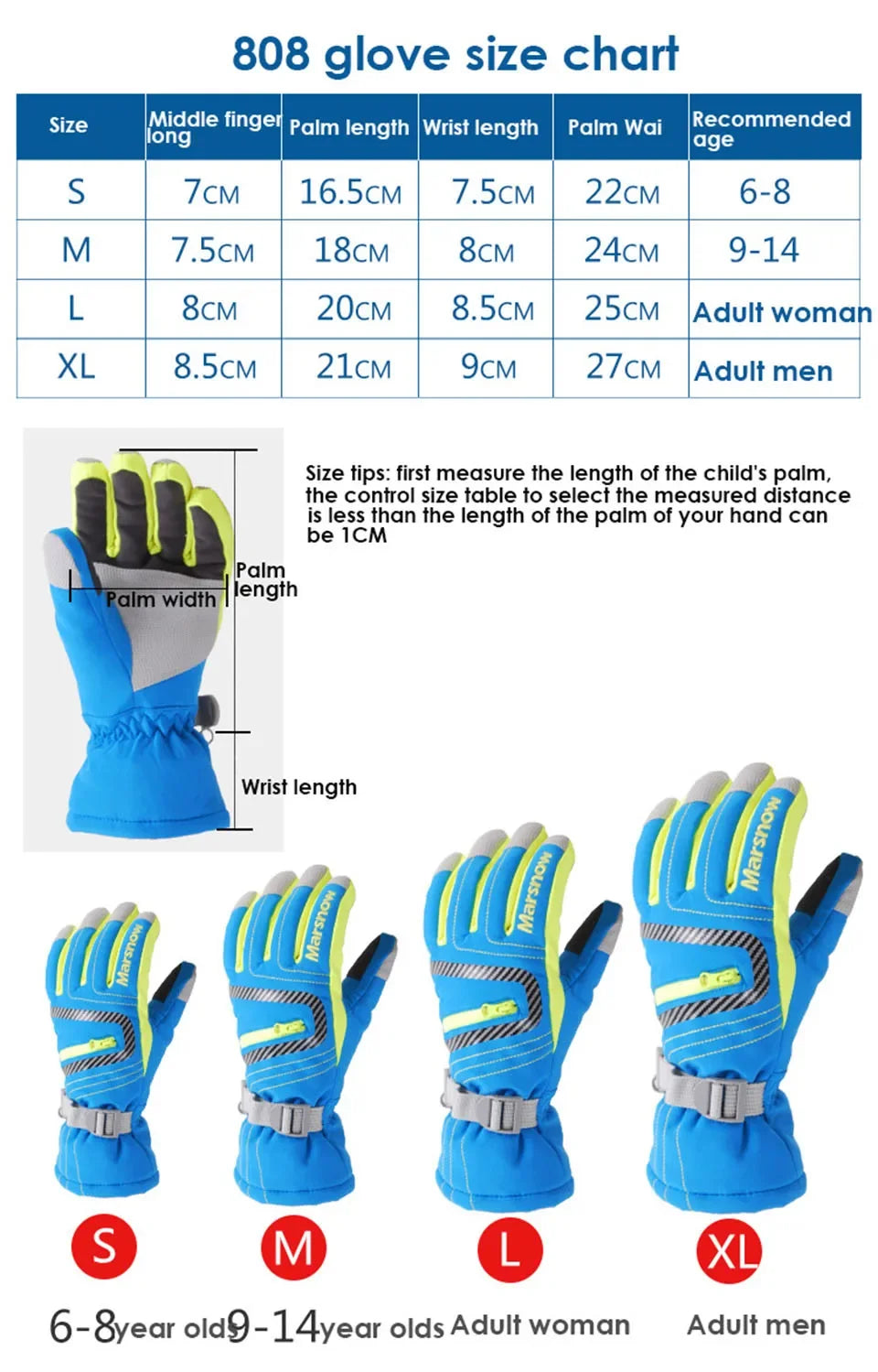 Adult Winter Snow Gloves