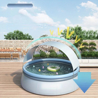 Large Round Swimming Pool With Sun Shade