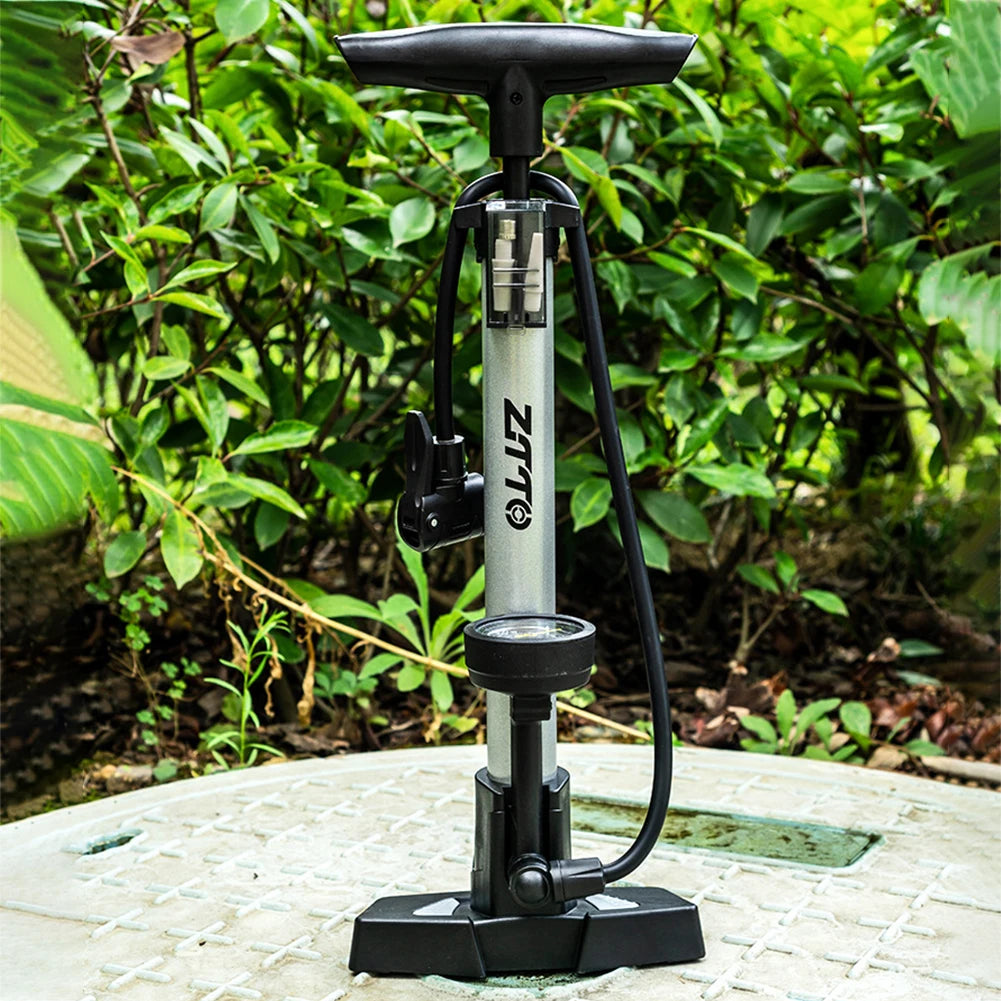 Bicycle Floor Tire Pump with Pressure Gauge