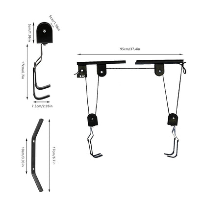 Garage Bike Hoist Mount with Pulley System