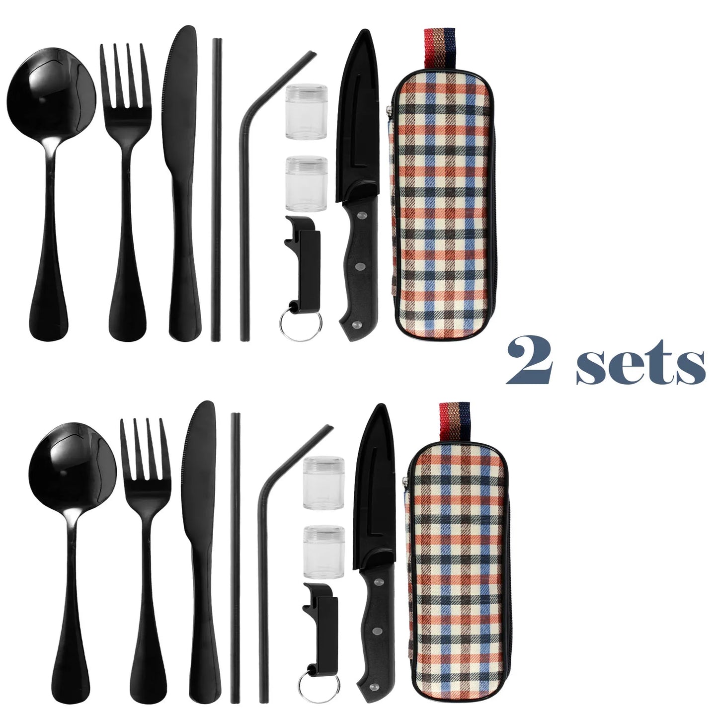 2 Pack Tableware Set for Outdoor Use