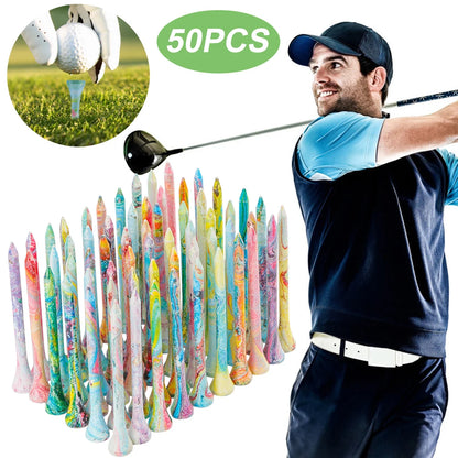 50Pcs Wooden Colorful Golf Tees