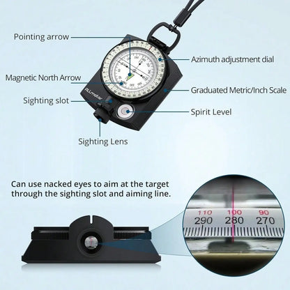 Multifunction Military Metal Compass